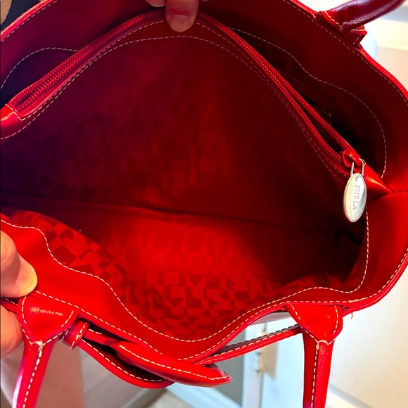Red Furla leather handbag - Picture 5 of 9